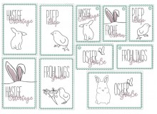 Stickdatei - Postkarten Set ITH Ostern